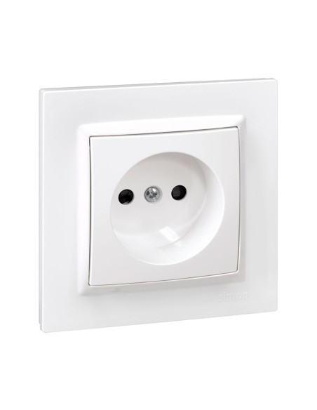Enchufe bipolar blanco con marco