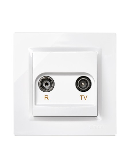 Toma televisión final blanco con marco