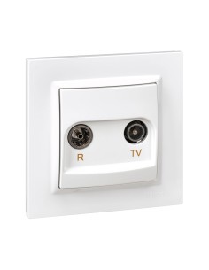 Toma televisión intermedia blanco 2