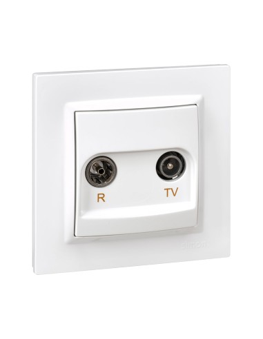 Toma televisión intermedia blanco