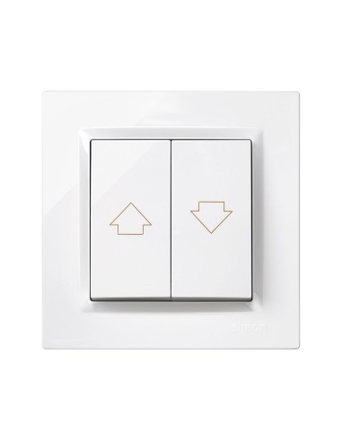 Pulsador persianas blanco con marco