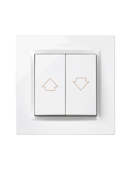 Pulsador persianas blanco con marco