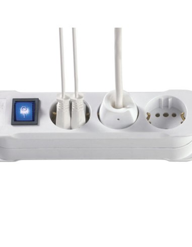 Prolongador 3 tomas + interruptor.