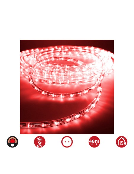 Tubo flexiled 2 vias multifuncion 48 m 36 leds/m iip44 rojo