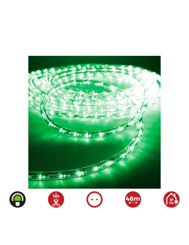 Tubo flexiled 2 vias fijo 48 m 30 leds/m ip44 verde