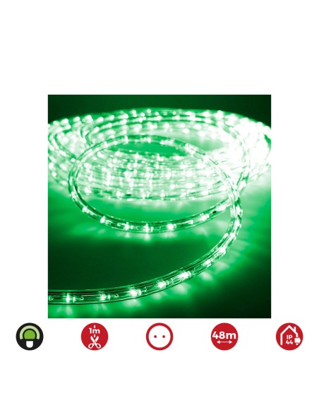 Tubo flexiled 2 vias fijo 48 m 30 leds/m ip44 verde