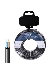 Carrete manguera tubular h05vv-f 2 x 0,75 mm² negra, 10 m