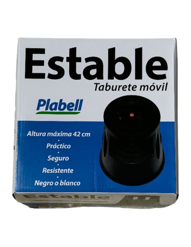 Taburete estable movil, negro