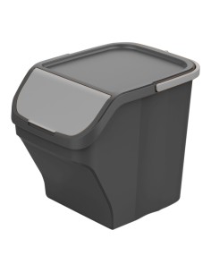 Cubo stack´n sort gris con tapa color gris 30 x 40 x 34 cm 25 l