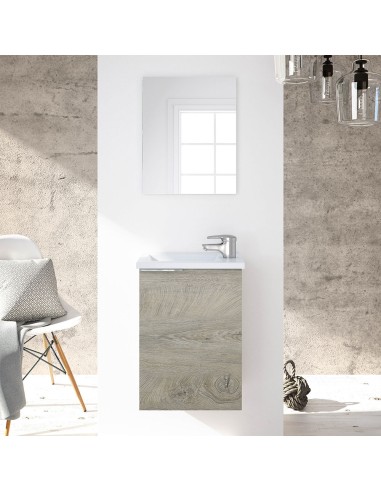 Mueble 40 1 puerta+ espejo + lavabo compact