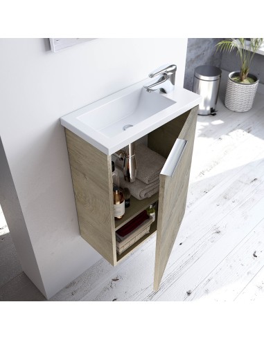 Mueble 40 1 puerta+ espejo + lavabo compact
