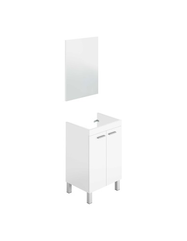 Mueble lavabo 50 2 puertas + espejo koncept (no contiene: lavabo, grifería, sifón y válvula)