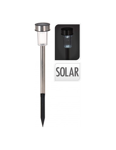 Estaca solar 36cm inox mod. cilindro euro/u