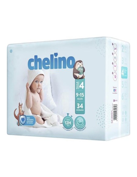 Pañal chelino t4 9-15 kg 34 uds