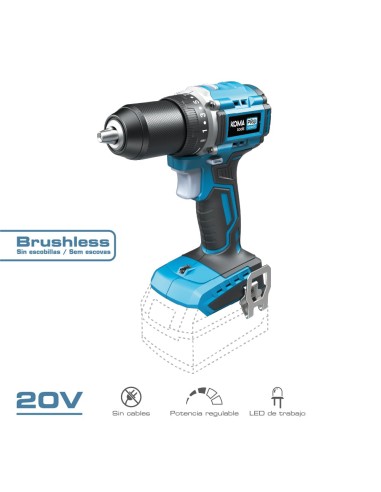 Taladro atornillador 20 v compact brushless