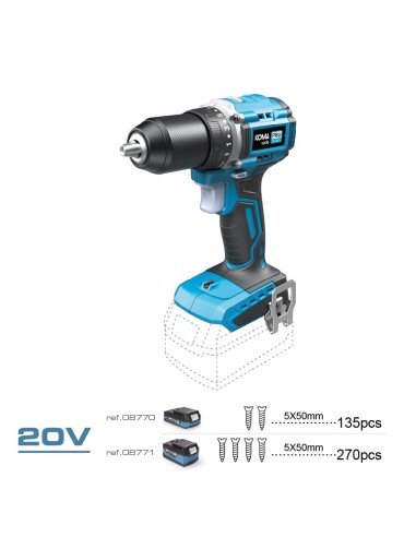 Taladro atornillador 20 v compact brushless