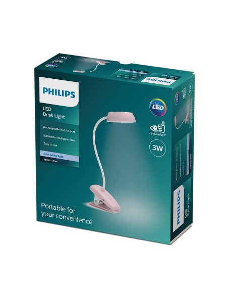 Flexo pinza led 3w 4.000k rosa