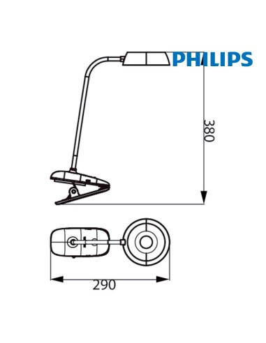 Flexo pinza led 3 w 4.000 k blanco