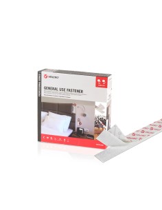 Cinta de gancho y bucle adhesiva, blanca, 20 mm x 25 m