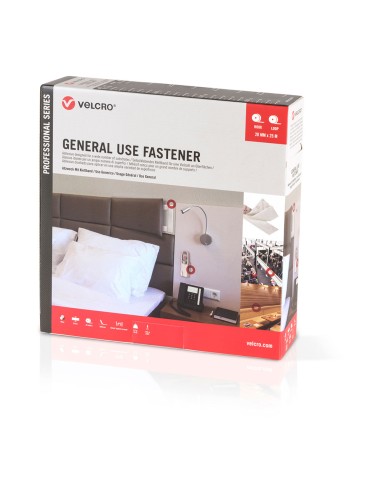 Cinta de gancho y bucle adhesiva, blanca, 20 mm...