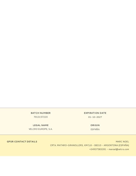 Cinta de gancho y bucle adhesiva, blanca, 50 mm x 5 m