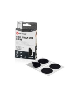 Monedas adhesivas de cierre ultrafuerte, 6 juegos, negras, ø45 mm