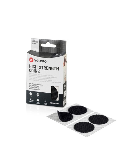 Monedas adhesivas de cierre ultrafuerte, 6 juegos, negras, ø45 mm