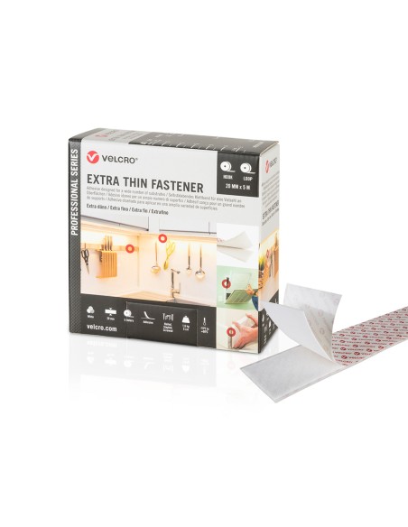 Cinta adhesiva extrafina, blanca, 20 mm x 5 m