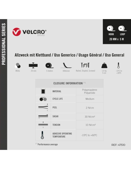Cinta adhesiva extrafina, blanca, 20 mm x 5 m
