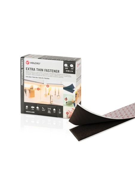 Cinta adhesiva extrafina, negra, 20 mm x 5 m