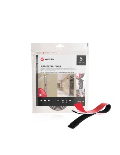 Cinta alfa-lok lineal de gancho, negra, 25 mm x 1 m