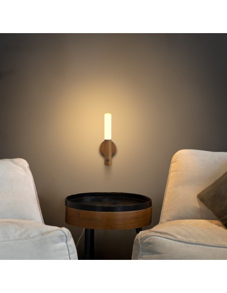 Lámpara de pared recargable led 1w 60 lm 3.000 k con sensor movimiento