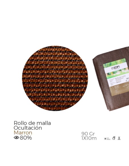 Malla de ocultación color marrón 90g 1x10m