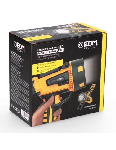 Foco de mano led 10w 1000/400lm/flash/sos...