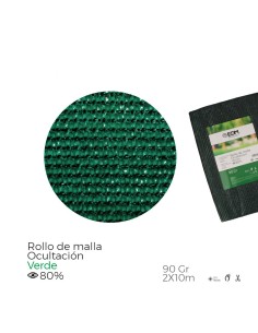 Malla de ocultación color verde 90g 2x10m