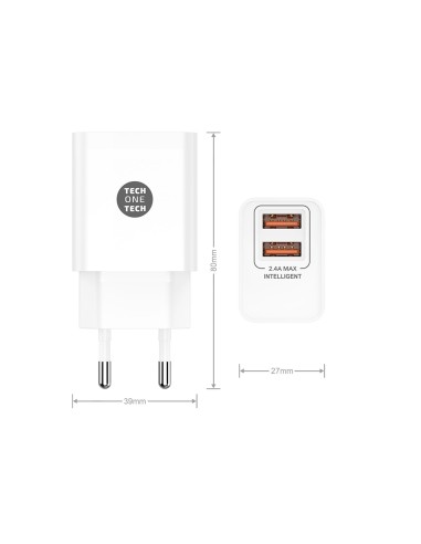 Cargador doble 2,4 a + cable nylon micro usb...