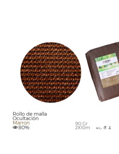 Malla de ocultación color marron 90g 2x10m
