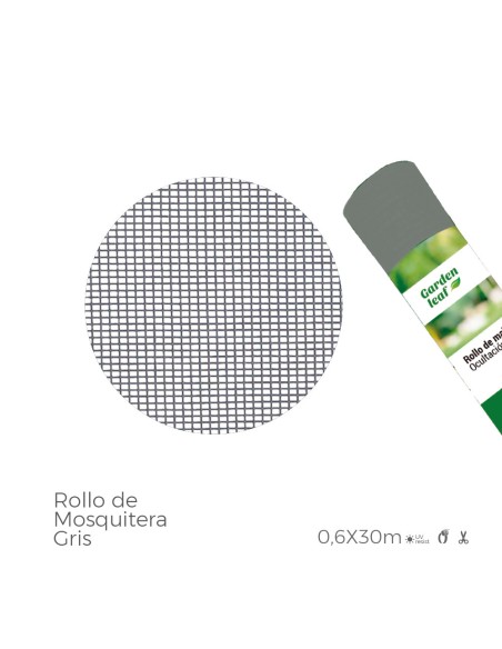 Rollo de mosquitera de color gris 0,60x30m