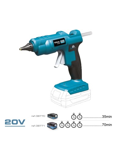 Pistola termofusible 20 v