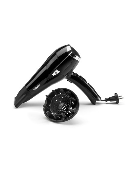 Secador de pelo negro con cable retráctil 2000 w