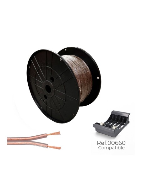 Cable paralelo 48v 2 x 0,75 mm² transparente 500 m. (bobina mediana)