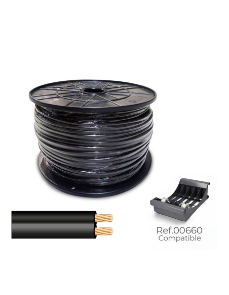 Cable paralelo 48v 2 x 0,75 mm² negro 500 m. (bobina mediana)