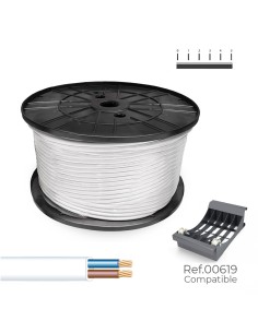 Manguera plana 2 x 1,50 mm² blanca, 200 m. (bobina grande)
