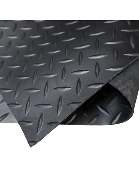 Alfombra suelo caucho-goma 1 x 10 m diamantes