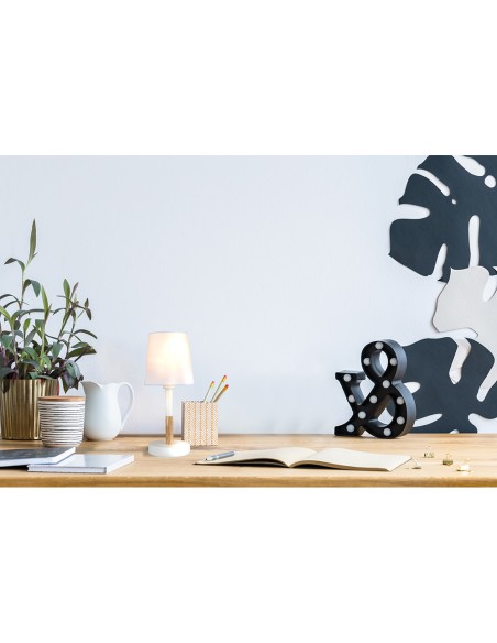 Lámpara de mesa blanca, e14 máx 40 w, ø 13 x 32 cm,