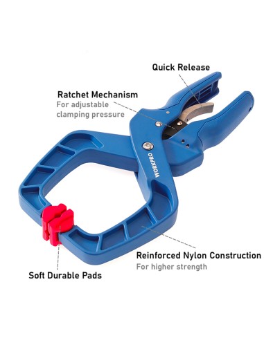 Pinza de resorte con carraca, 38 mm (1-1/2")