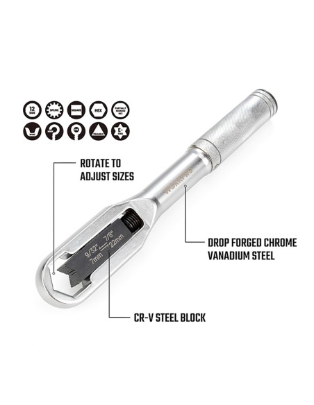 Llave ajustable universal 7 - 22 mm, métrica y sae