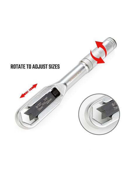 Llave ajustable universal 7 - 22 mm, métrica y sae