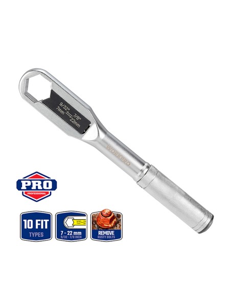 Llave ajustable universal 7 - 22 mm, métrica y sae