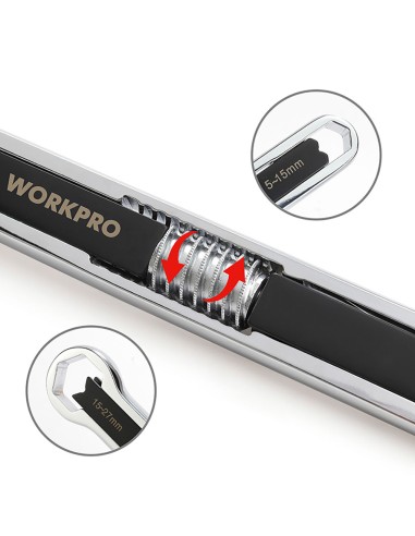 Llave ajustable universal 5 - 27mm, métrica y sae